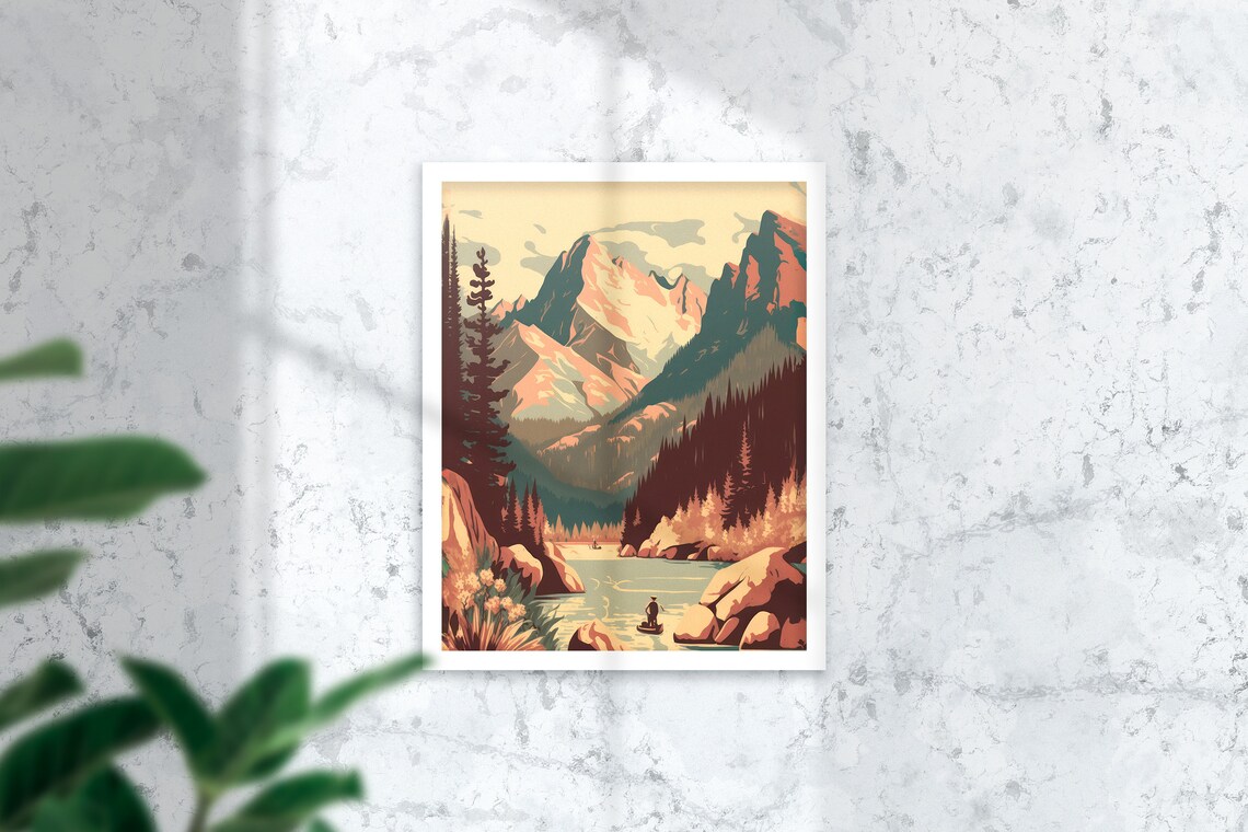 Galatin River Montana Rocky Mountain Travel Poster - Image 3