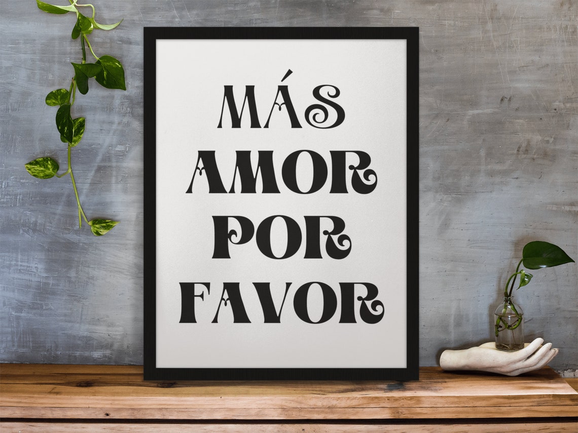 Ms Amor Por Favor Wall Art Spanish Quote Wall Decor More Amor Por Favor Poster Love Quote Print Trendy Retro Preppy Art Print - Image 5