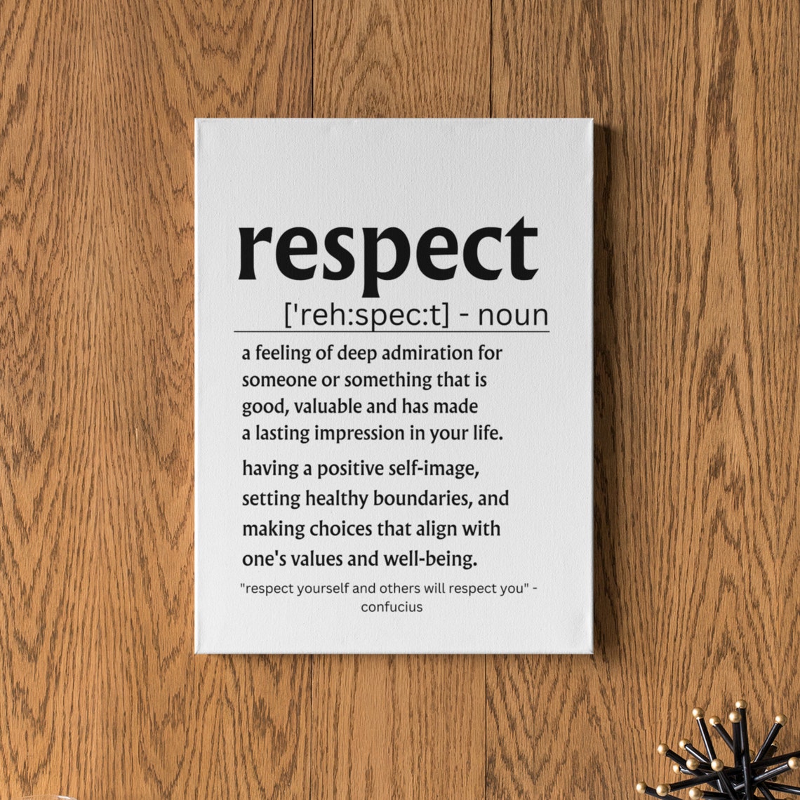 Respect Definition Inspirational Quote Classroom Office Poster - Image 8