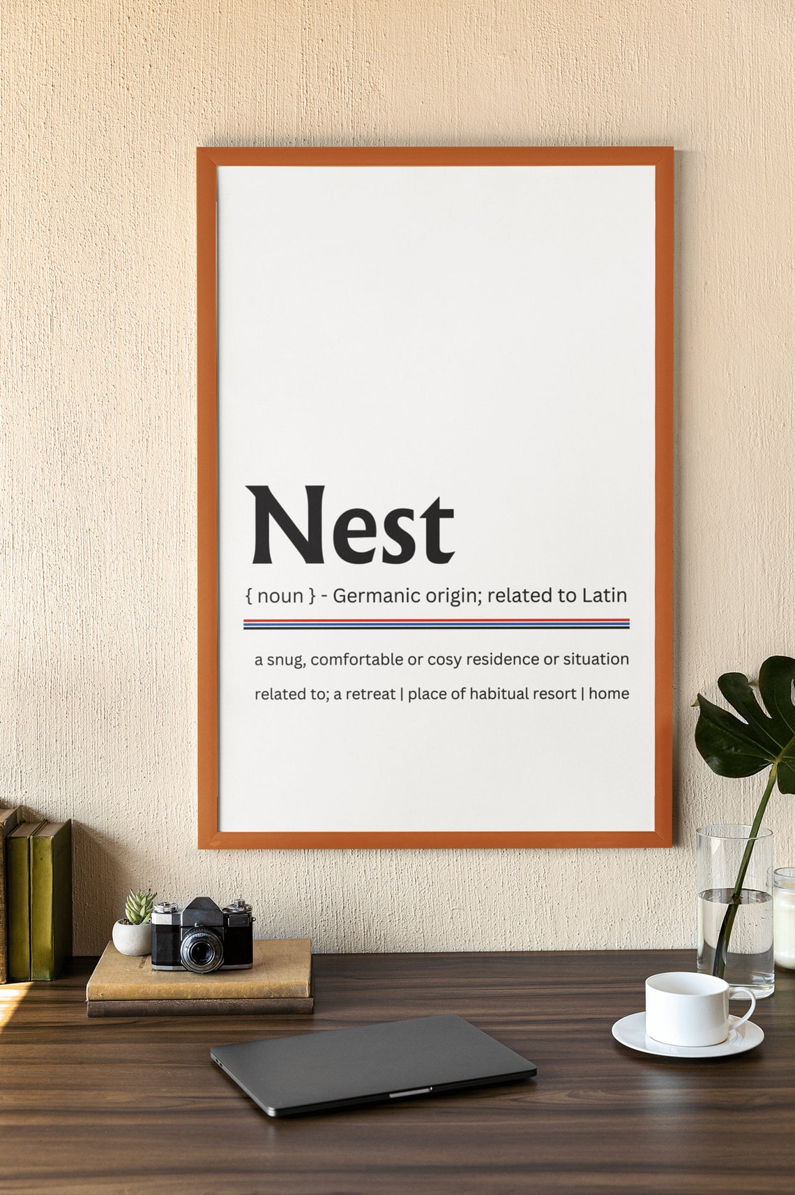 Nest Dictionary Definition Cozy Home Word Art Modern Typography Poster - Image 4