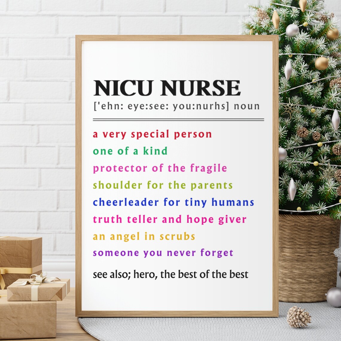 NICU Nurse Definition Colorful Nurse Appreciation Gift Poster