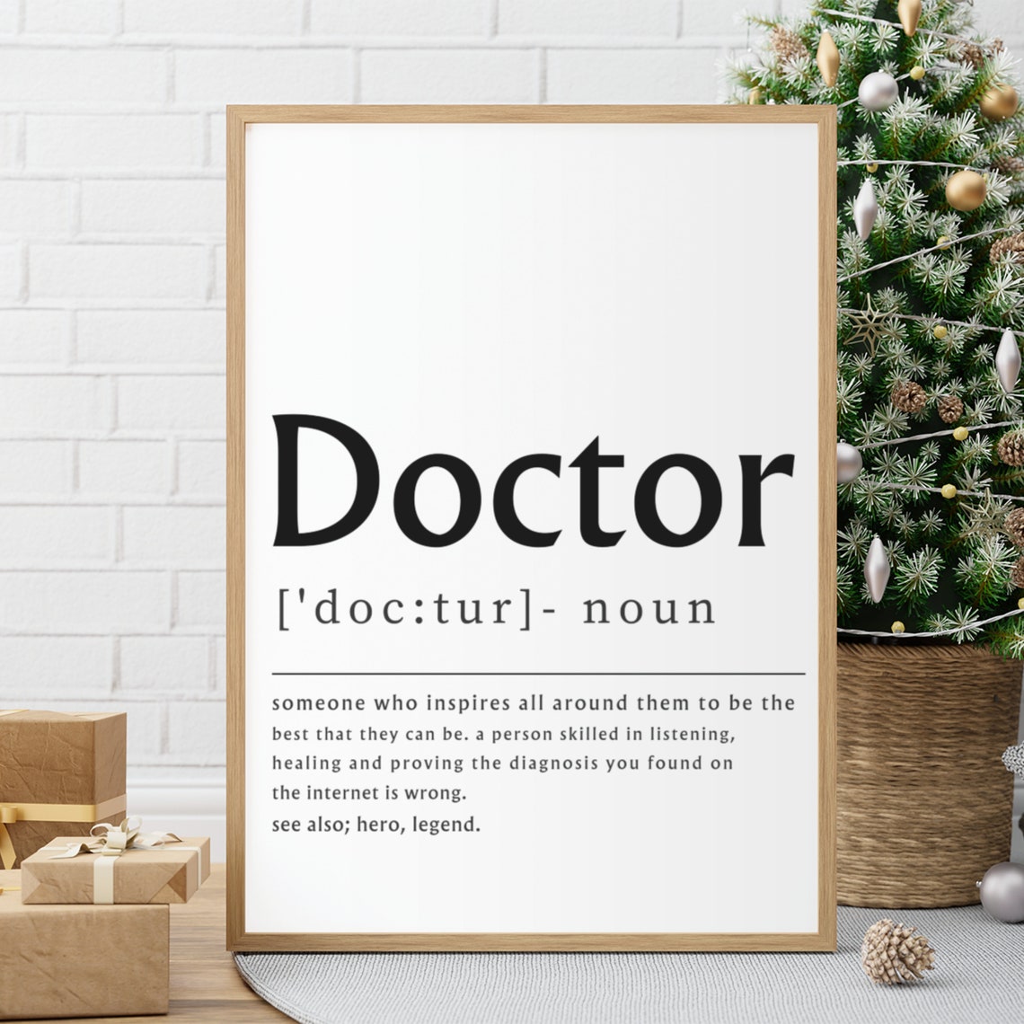 Doctor Definition Humorous Medical Worker Gift Typography Poster - Image 3