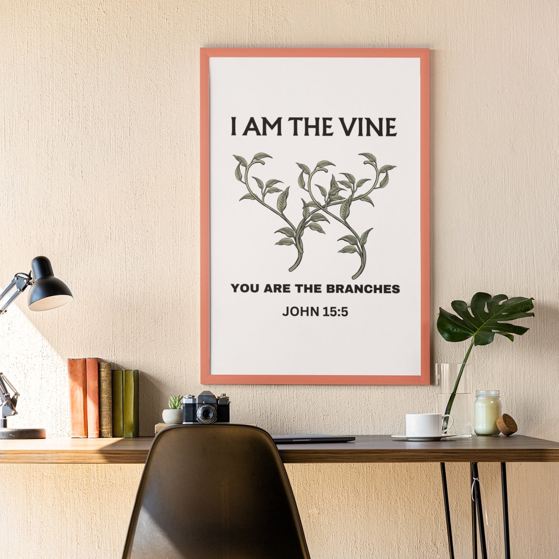 I Am The Vine Subtle Christian Wall Art Print John 155 Neutral Bible Verse Prints Modern Scripture Decor Contemporary Jesus Poster - Image 8