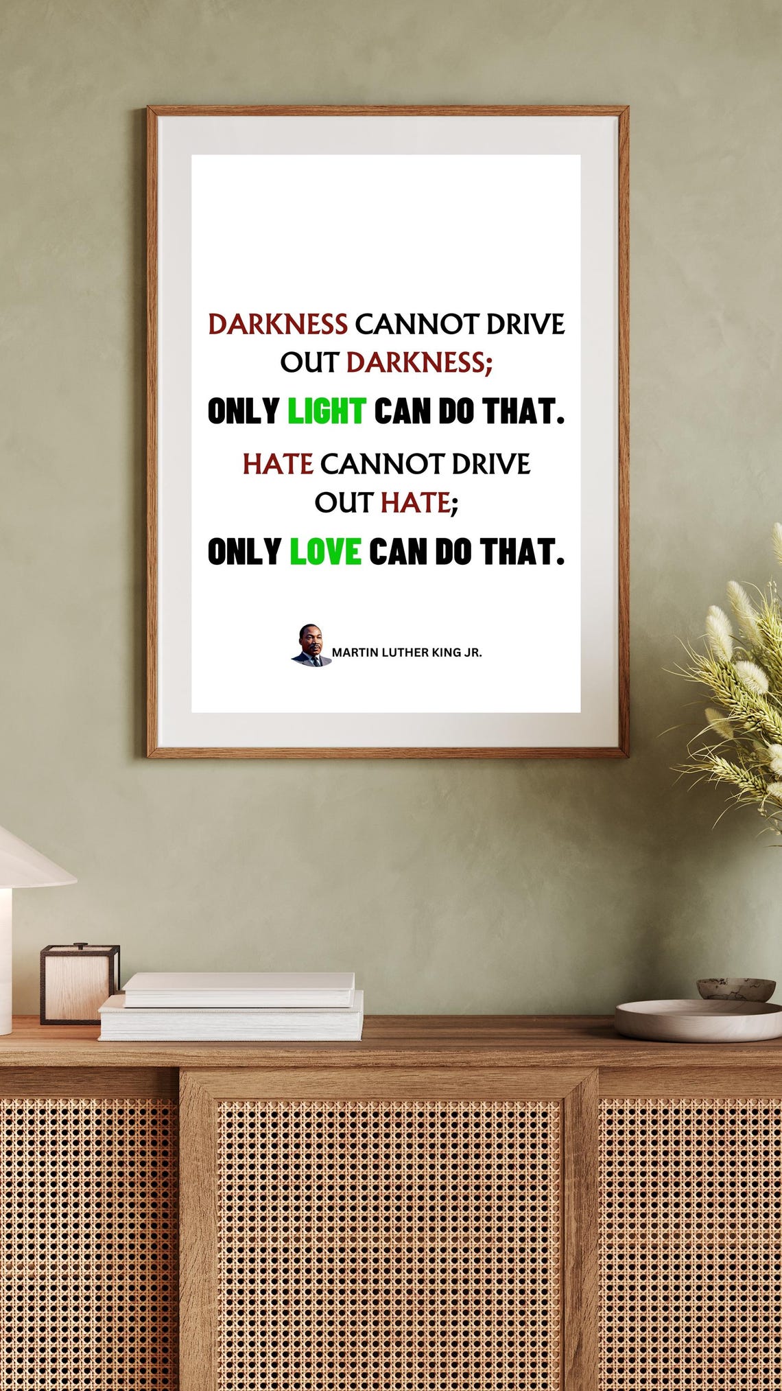 Martin Luther King Jr Darkness Cannot Drive Out Light Quote Poster - Image 3