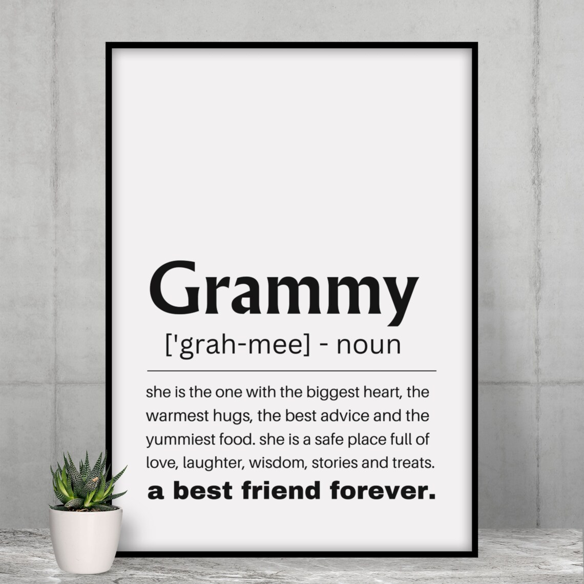 Grammy Definition Sign Best Friend Forever Gift Family Poster - Image 9