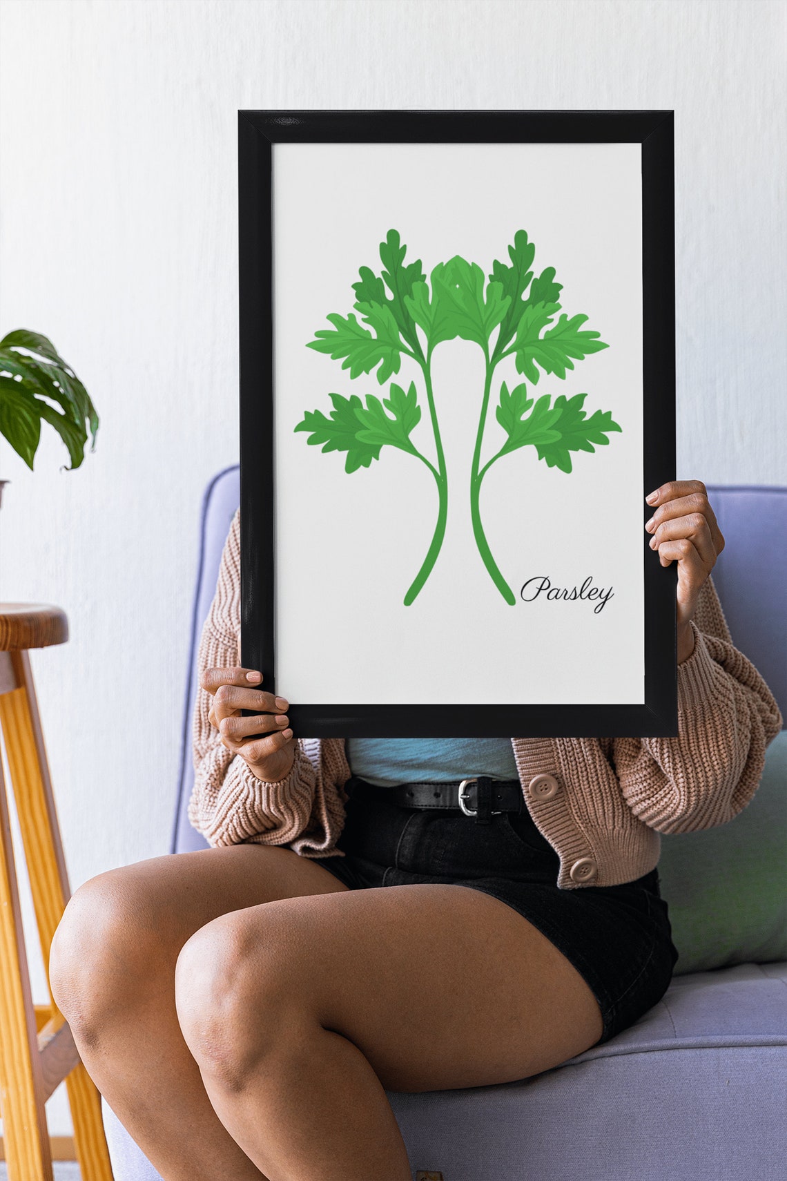 Parsley Botanical Herb Kitchen Green Illustration Modern Wall Poster - Image 8