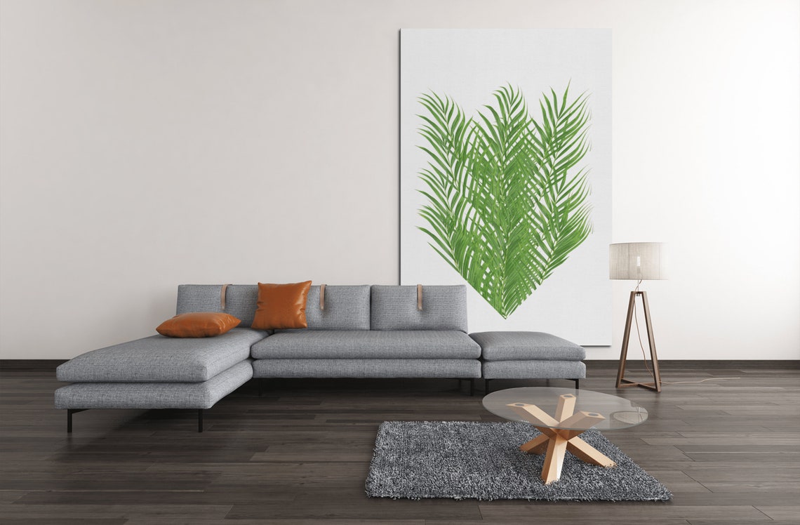 Palm Leaf Heart Tropical Botanical Green Fronds Decor Poster - Image 7