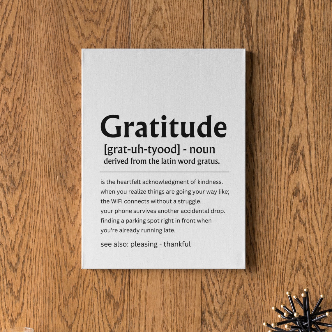 Gratitude Definition Thankful Heart Wall Decor Meaningful Quote Poster - Image 2