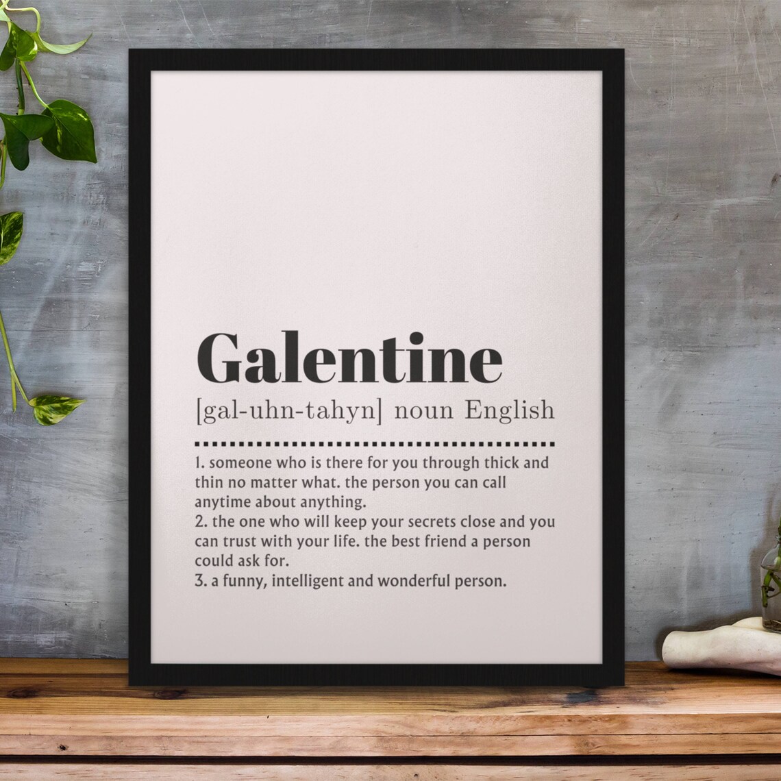 Galentine Definition Poster, Friendship Gift For Friends