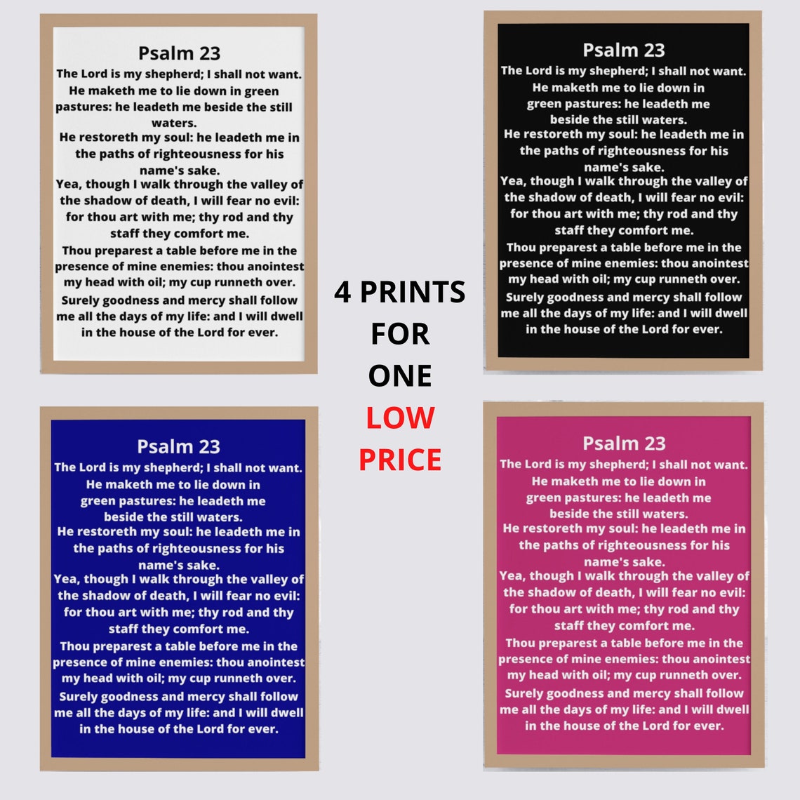 Psalm 23 Poster Bible Artwork Print Instant Scripture - Image 5