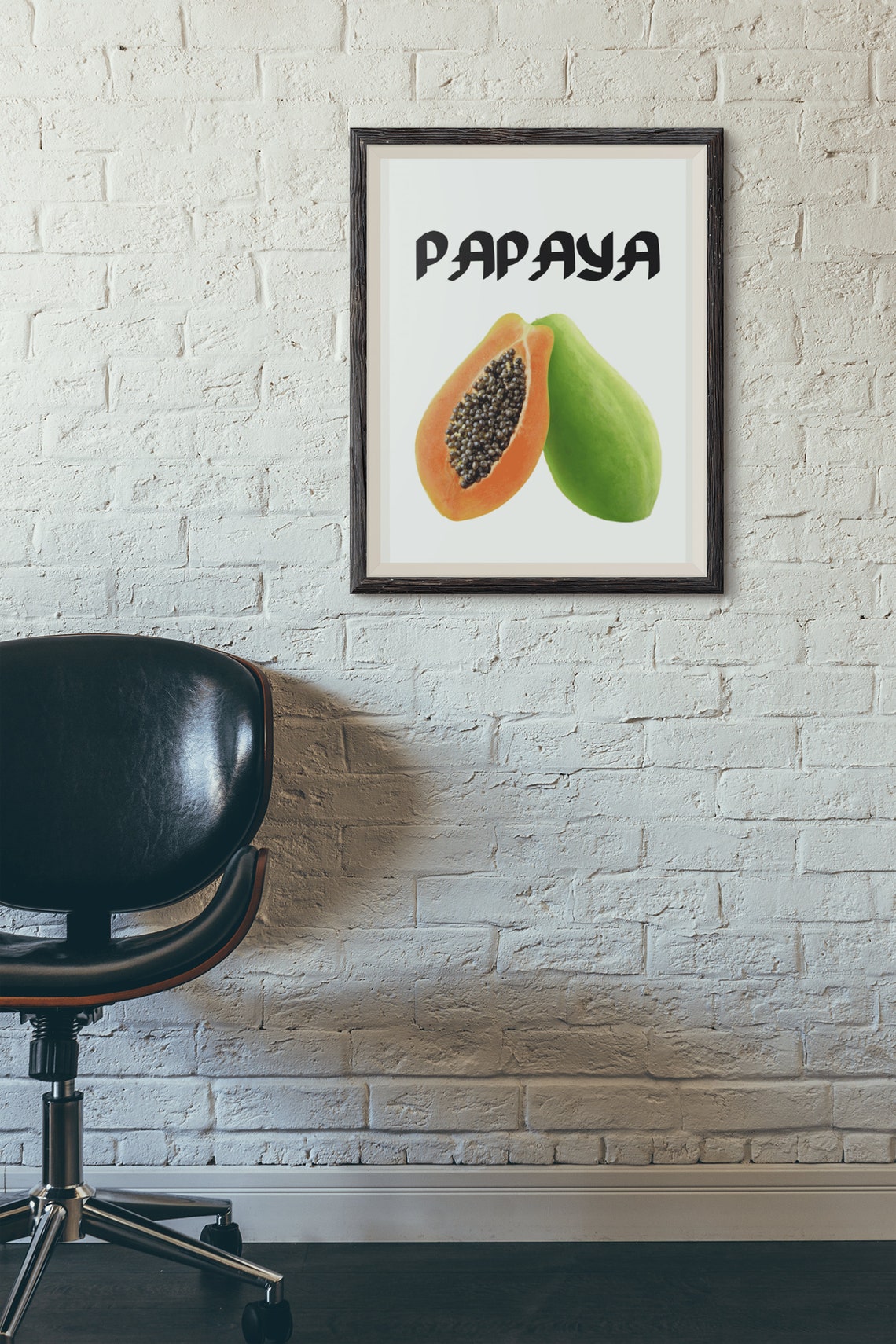 Papaya Fruit Botanical Illustration Modern Kitchen Wall Decor Poster - Image 3