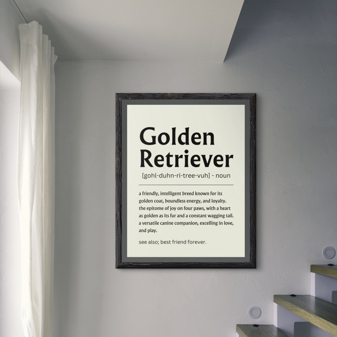Golden Retriever Dog Breed Definition Dictionary Style Art Poster - Image 6