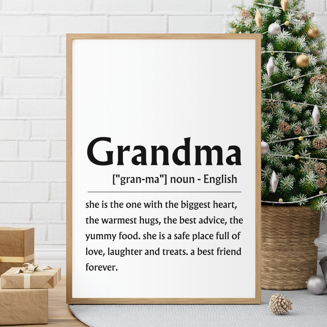 Grandma Definition Sign Best Friend Gift Black Type Wall Poster - Image 7