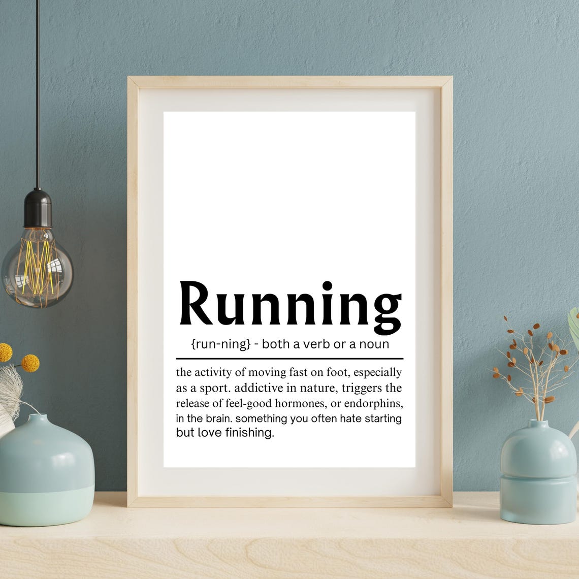 Running Definition Inspirational Quote Runner Athlete Gift Poster - Image 6