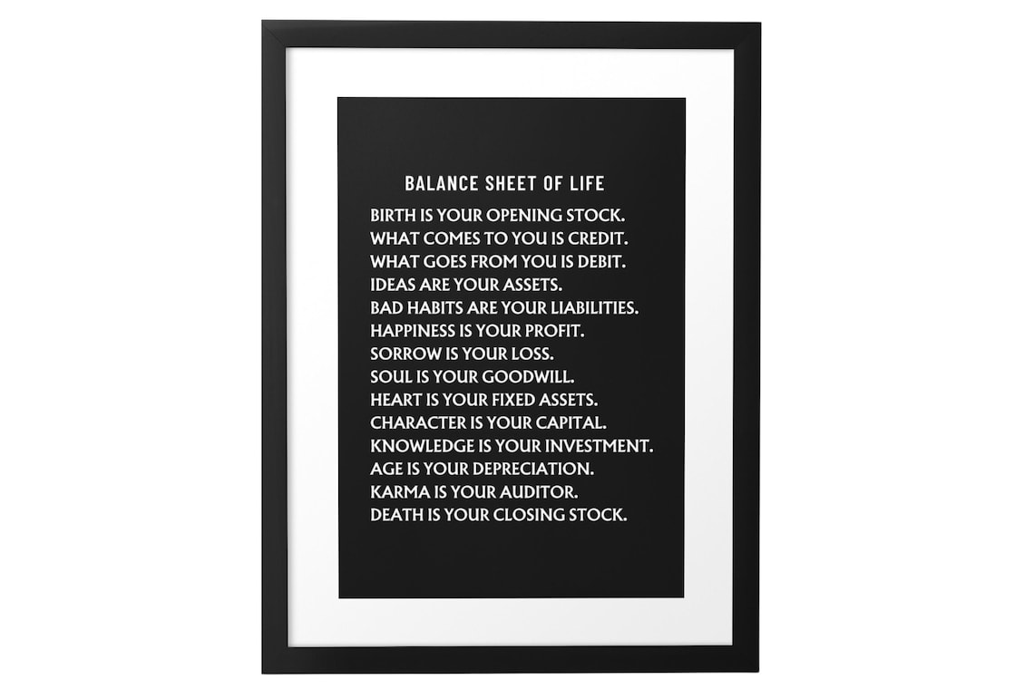 Balance Sheet Of Life Funny Accountant Accounting Humor Poster - Image 4