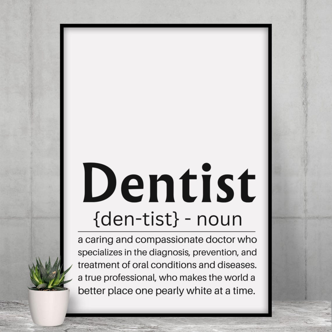 Dentist Definition Dictionary Style Dental Office Gift Poster - Image 3