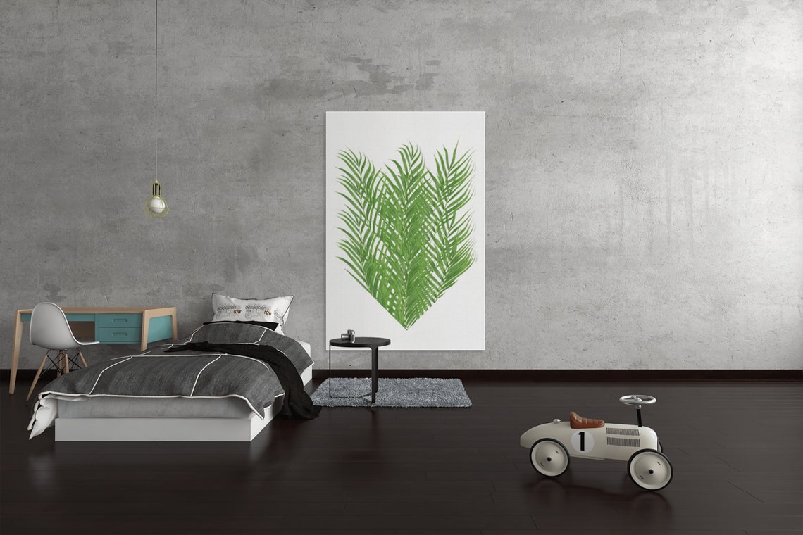 Palm Leaf Heart Tropical Botanical Green Fronds Decor Poster - Image 9