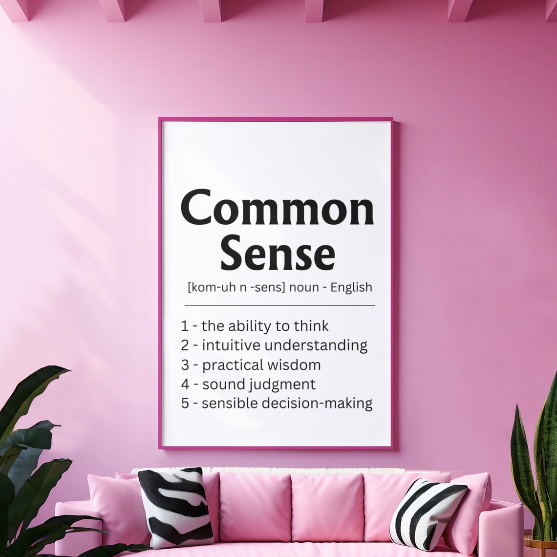 Common Sense Definition Dictionary Meaning Funny Office Poster - Image 9