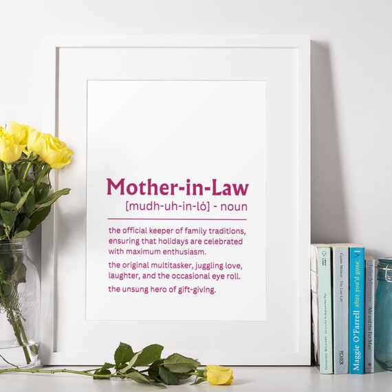 Mother In Law Definition Print Wall Art Prints Quote Print Minimalist Modern Print Personalized Gift Art