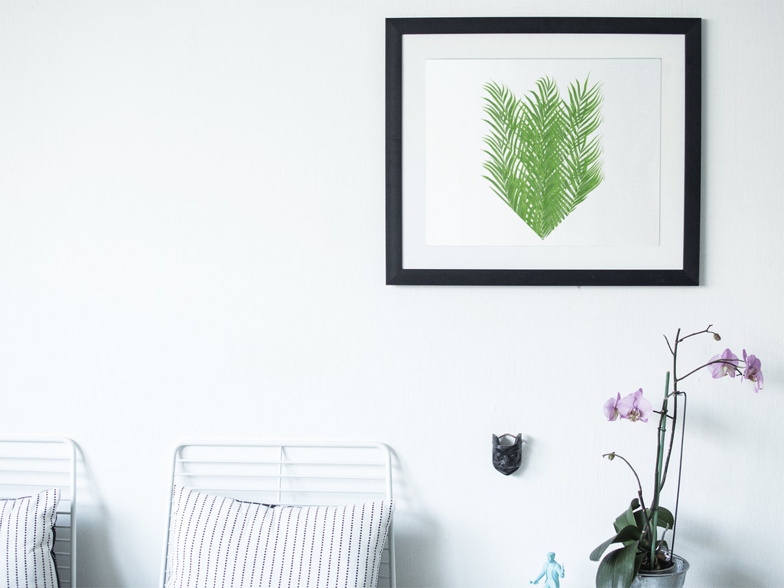 Palm Leaf Heart Tropical Botanical Green Fronds Decor Poster - Image 4