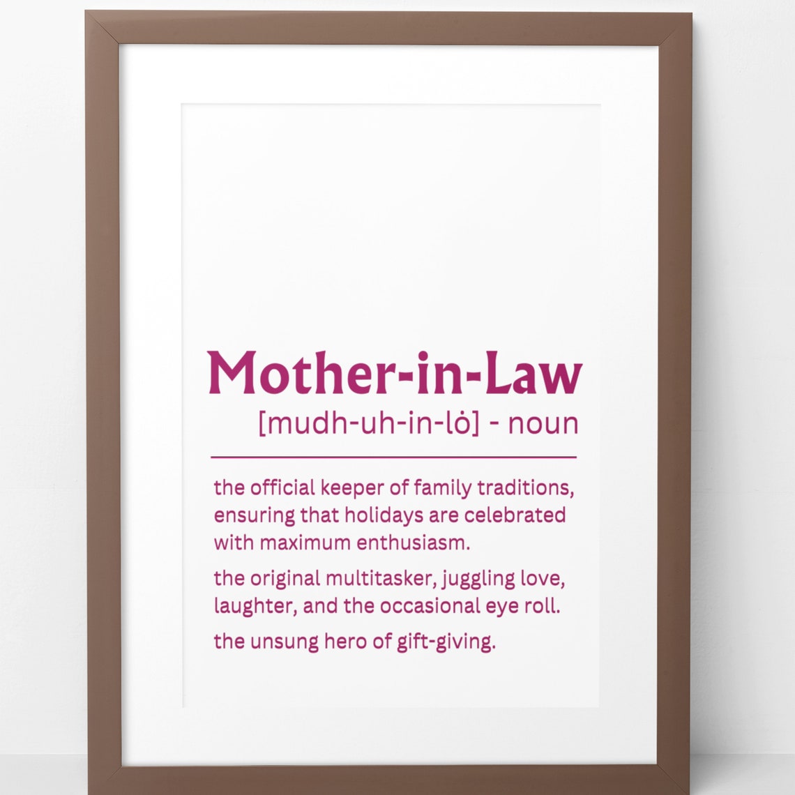 Mother In Law Definition Gift Appreciation Keepsake Decor Poster - Image 6