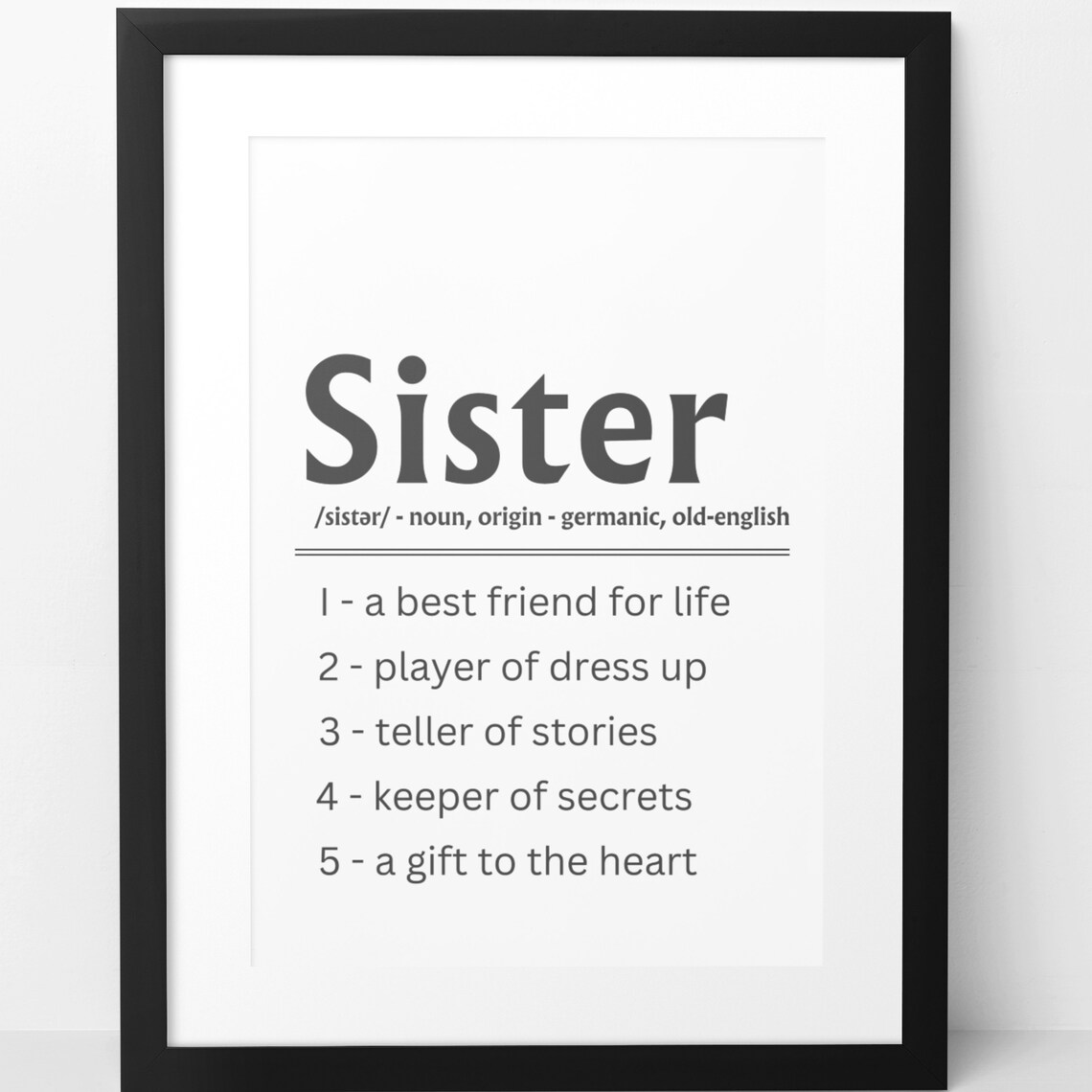 Sister Definition Best Friend for Life Heartfelt Gift Poster - Image 5