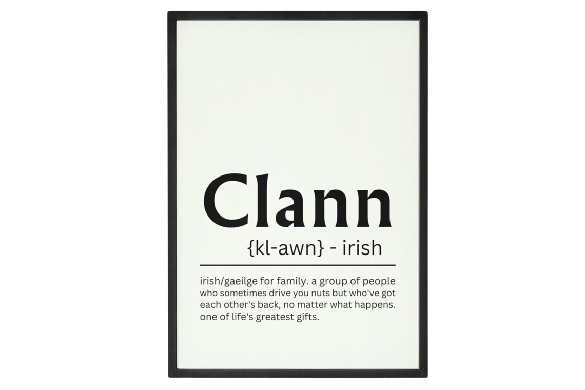 Clann Irish Family Definition Gaeilge Quote Home Decor Poster - Image 2