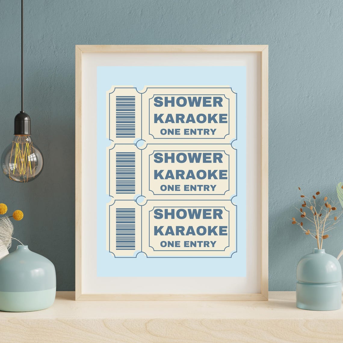 Shower Karaoke Ticket Funny Bathroom Wall Decor Musical Humor Poster - Image 7