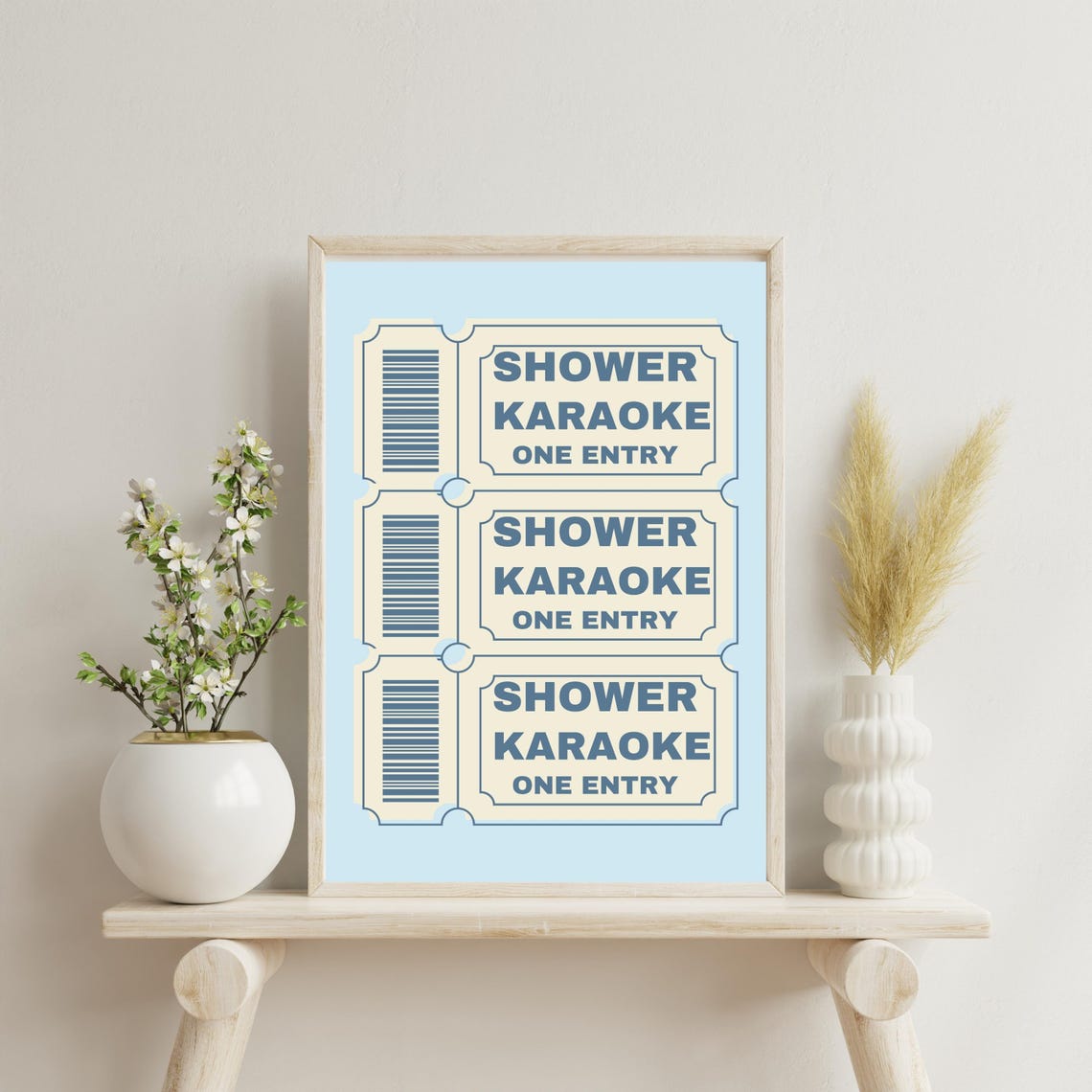 Shower Karaoke Ticket Funny Bathroom Wall Decor Musical Humor Poster - Image 6
