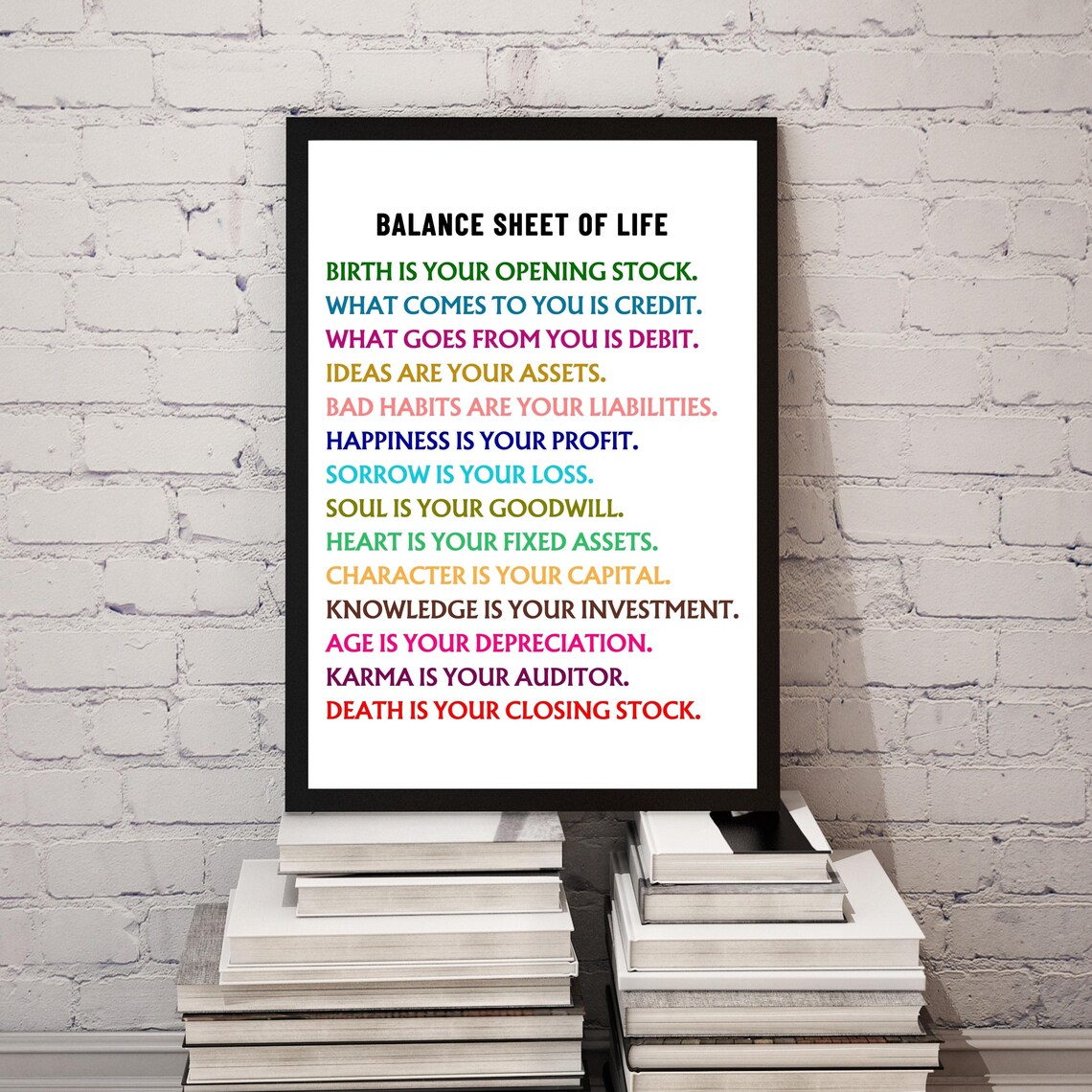 Balance Sheet Of Life Funny Accountant Accounting Humor Poster - Image 2