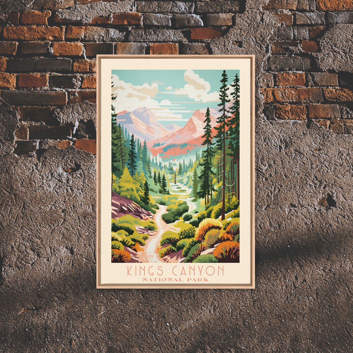 Kings Canyon National Park Daytime Mountain Valley Travel Poster - Image 2