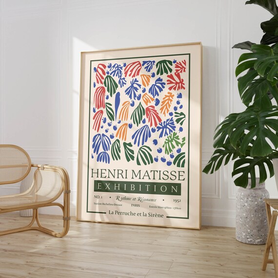 Henri Matisse La Perruche et la Sirene 1952 Leaf Pattern Exhibition Poster