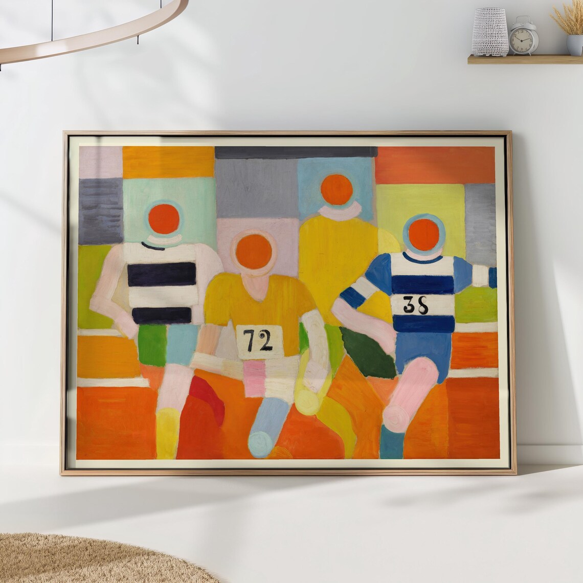 Mid Century Rugby Team Vintage Sport Art Print