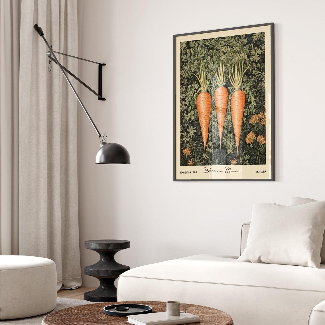William Morris Carrots Botanical Vintage Kitchen Art - Image 2