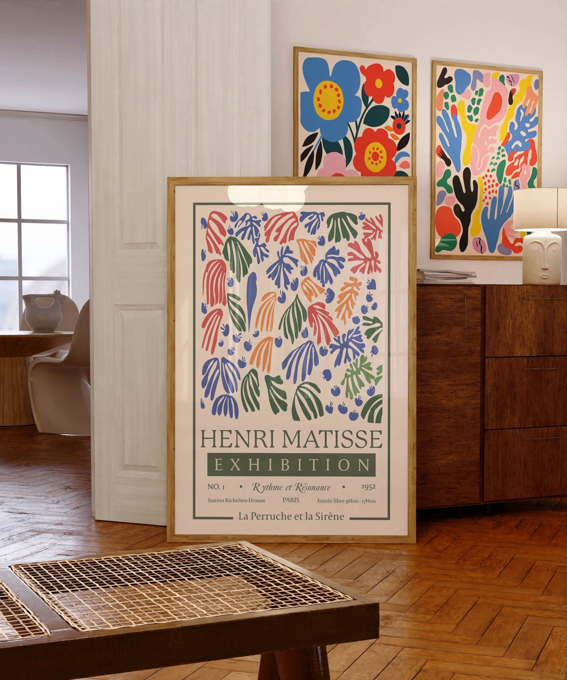 Henri Matisse Print Exhibition Poster La Sirene Et Le Perruche 1952 Mid Century Modern Wall Art - Image 3