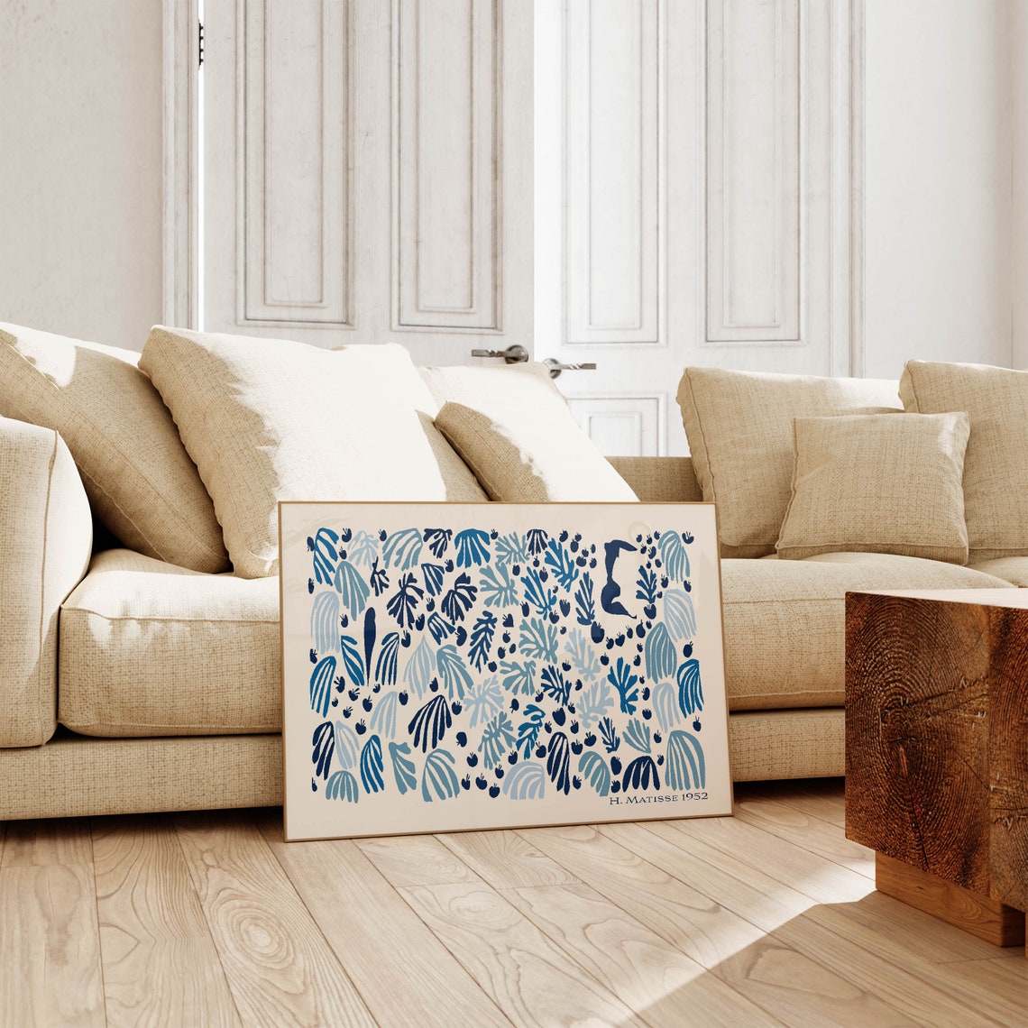 Henri Matisse Blue Leaf Pattern 1952 Botanical Cutout Poster - Image 3