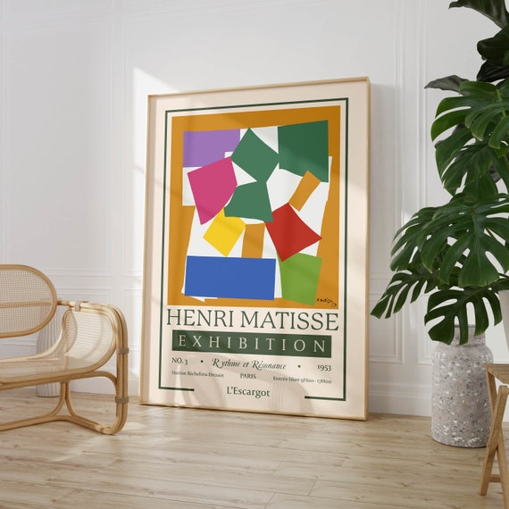 Henri Matisse Print Exhibition Poster The Snail 1953 Mid Century Modern Wall Art