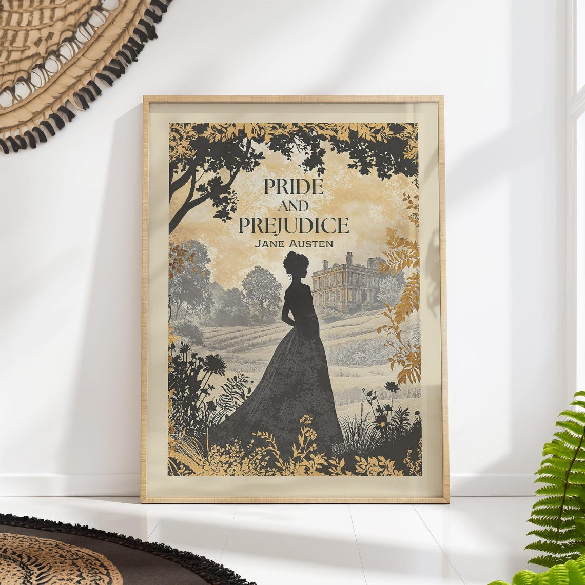 Pride And Prejudice Jane Austen Literary Book Cover Style Art Poster