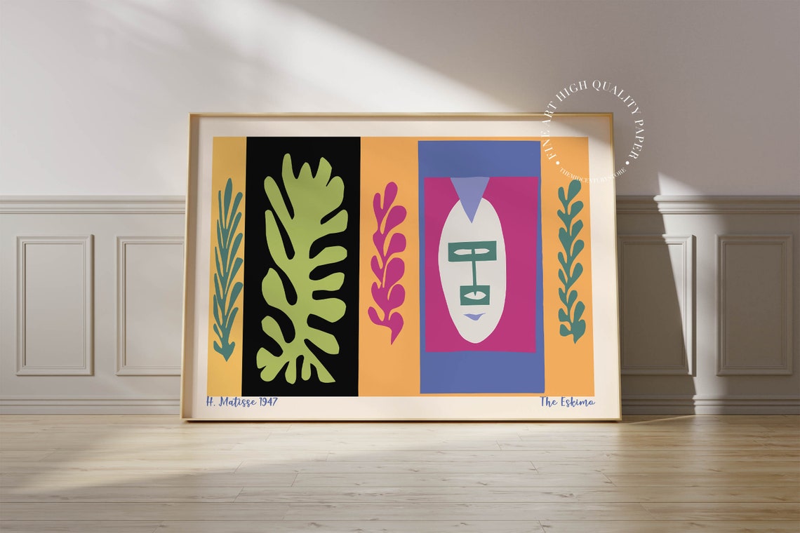 Henri Matisse The Eskimo 1947 Abstract Mask and Leaf Cutouts Poster