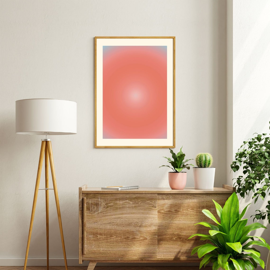 Orange Aura Gradient Orb Minimal Spiritual Decorative Art Poster - Image 2