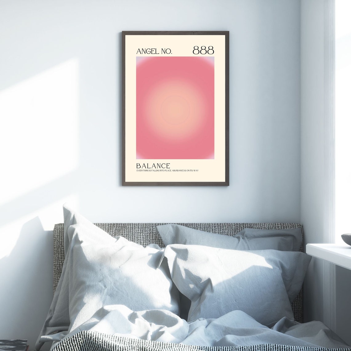 Angel Number 888 Spiritual Aura Poster Colourful Art Print Angel Number Wall Art Energy Wall Art Spiritual Poster - Image 2