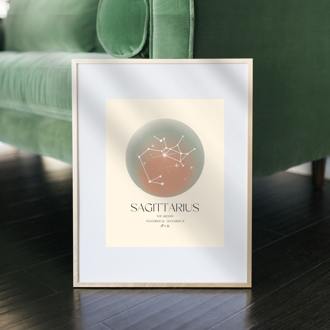 Sagittarius The Archer Zodiac Constellation Aura Circle Poster - Image 4