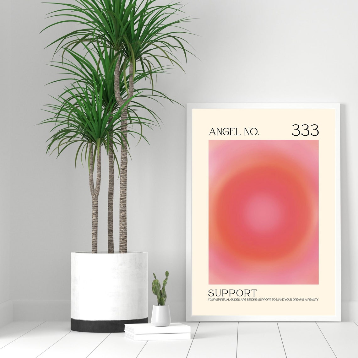 Angel Number 333 Spiritual Aura Poster Colourful Art Print Angel Number Wall Art Energy Wall Art Spiritual Poster - Image 3