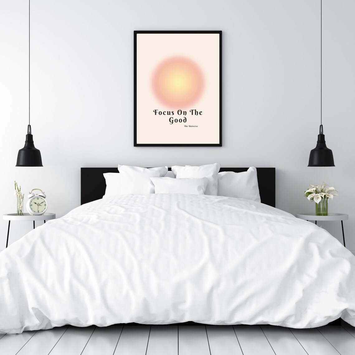 Focus On The Good Universe Aura Manifestation Quote Art Poster - Image 2