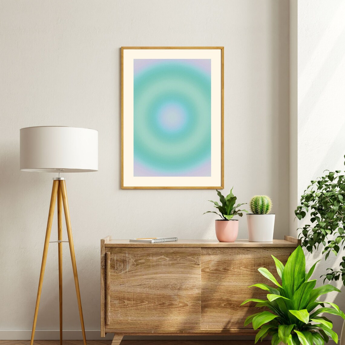 Green Aura Gradient Orb Minimal Spiritual Decorative Art Poster - Image 2