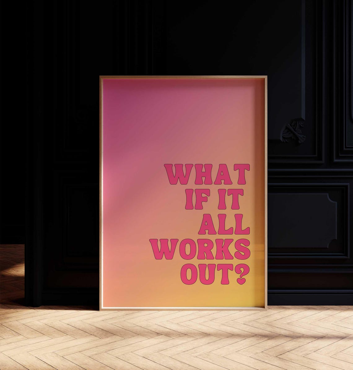 What If It All Works Out Retro Gradient Sunset Typography Poster - Image 3