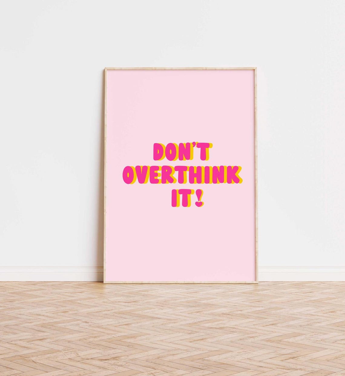 Do Not Overthink It Pink Bubble Letters Inspirational Poster - Image 3