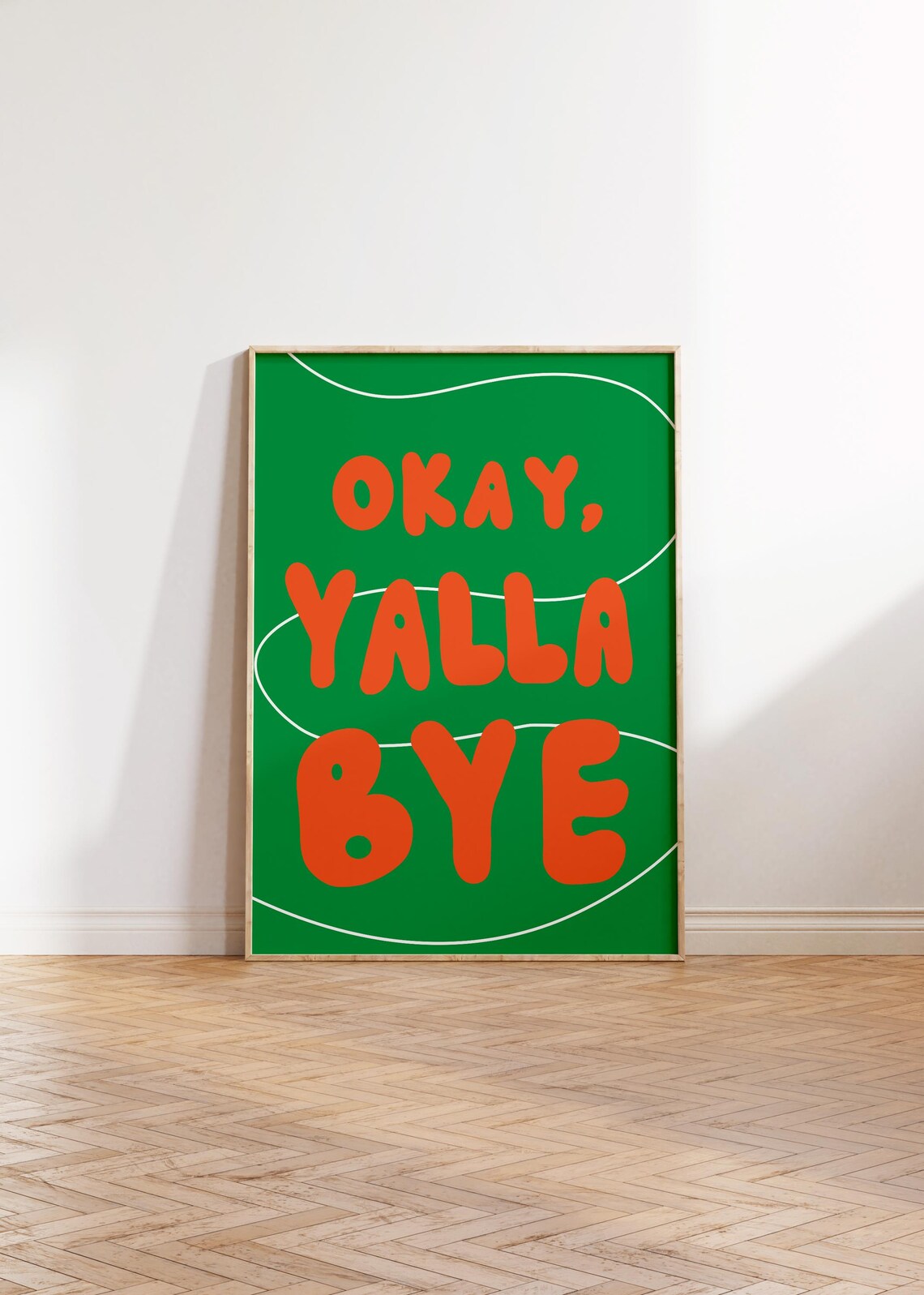 Yalla Bye Print Arabic Poster Digital Download Color Pop Retro Fun 90s Nostalgic Art Gallery Wall Modern