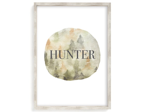 Personalised Woodland Print Woods Forest Decor Custom Name Adventure Print Kids Bedroom Woodland Nursery Boys Gift Wild Nature