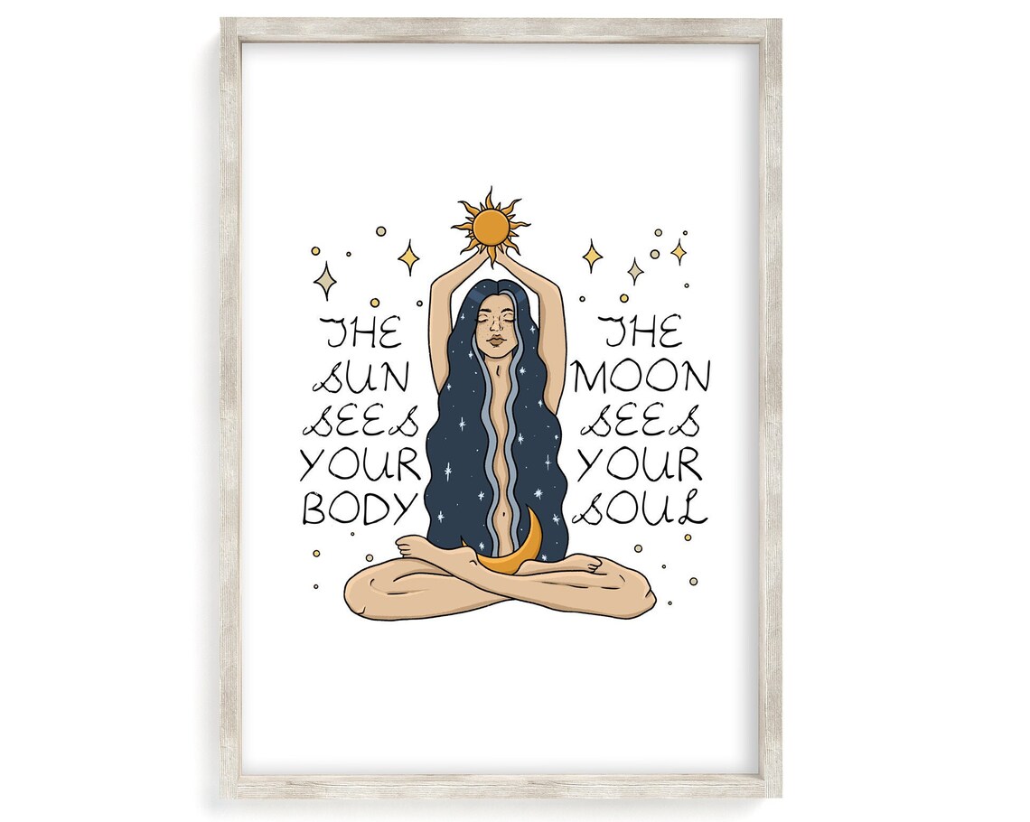 Feminine Sun and Moon Feminist Celestial Art Print
